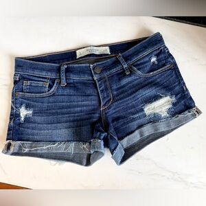 A&F Abercrombie & Fitch Women’s Dark Blue Distressed Denim Jeans Shorts Size 25